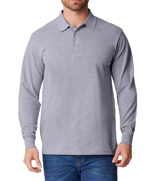 Playera Polo Pique Manga Larga de Caballero