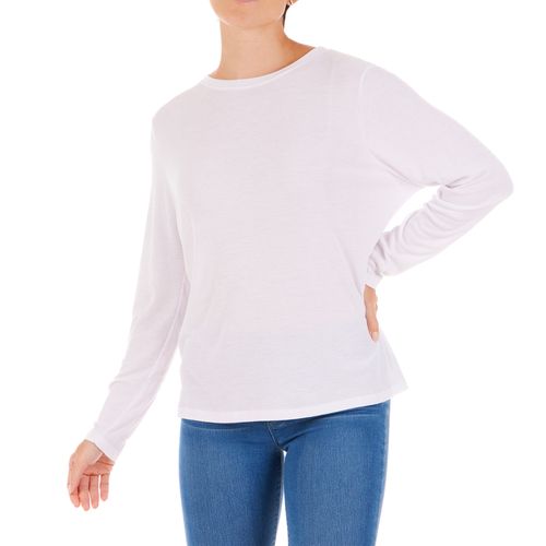 Playera Manga Larga Rib Cuello Redondo de Dama