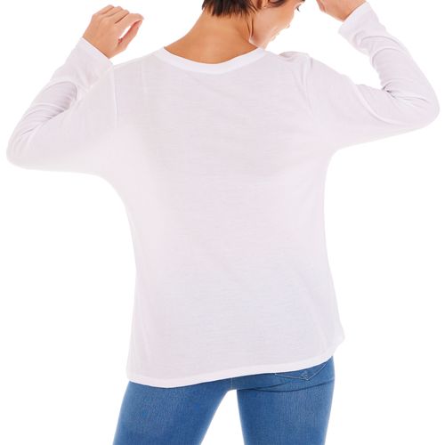 Playera Manga Larga Rib Cuello Redondo de Dama
